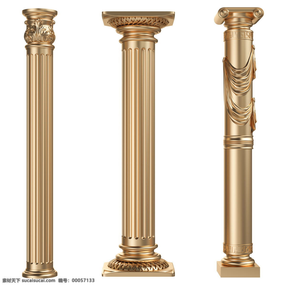 欧式 西方 金色 罗马 柱子