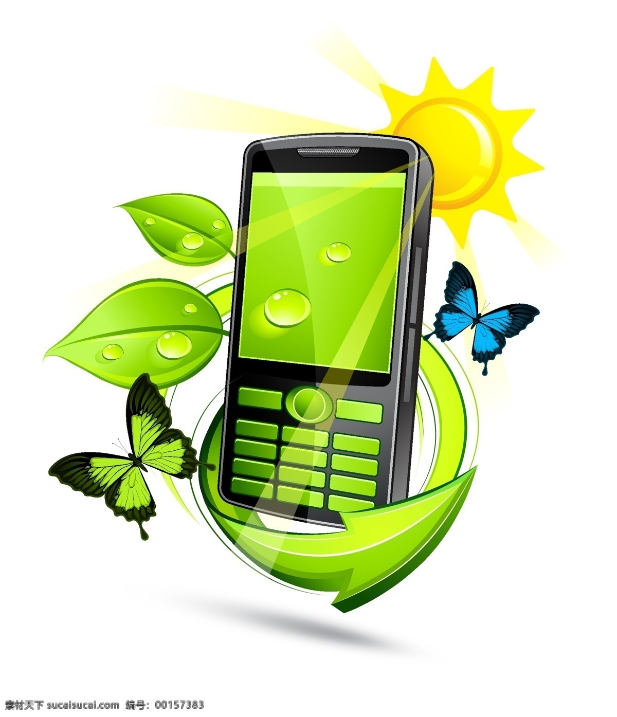 精美 环保 手机 矢量 mobile 动感 动感箭头 蝴蝶 立体箭头 绿叶 矢量素材 水珠 通讯 植物 矢量图 现代科技
