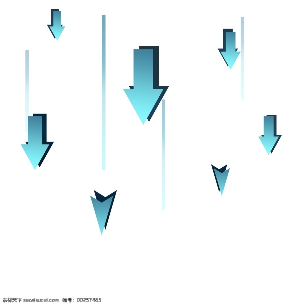 蓝色 向下 箭头 图标 蓝色向下箭头 创意箭头 波浪形箭头 箭头符号 方向 流程 光标 上下左右 指标