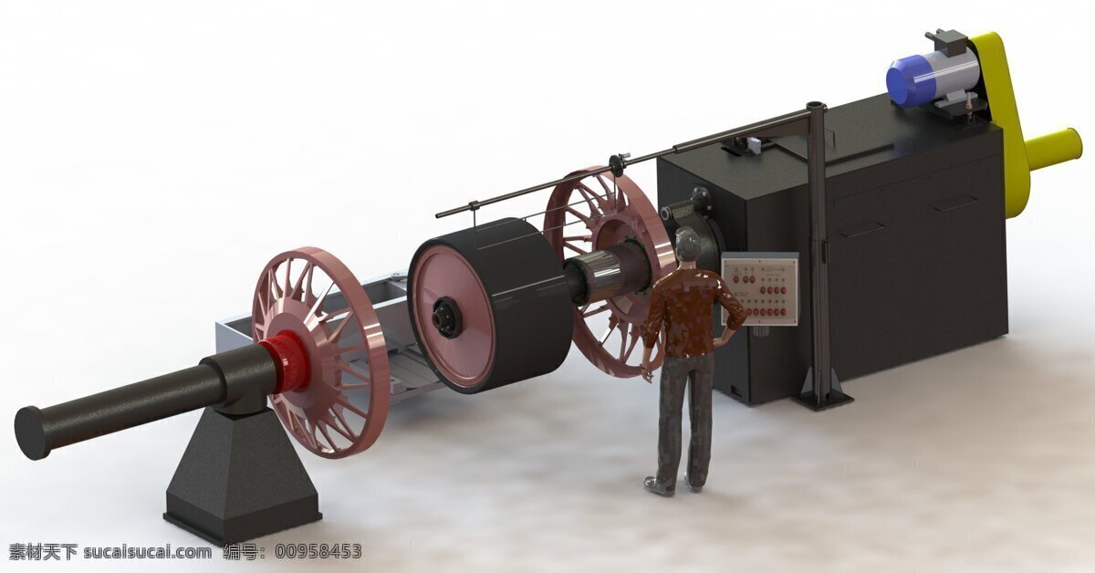 装配 轮胎 机 工程 机器人 机械设计 3d模型素材 建筑模型
