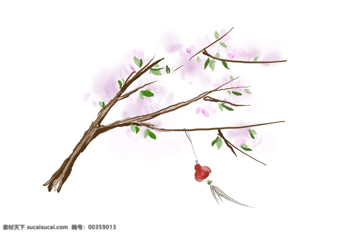 love 手绘荷包 桃树 七夕 爱 粉色 荷包 手绘 古风 水墨 花 水墨风 中国风 树木 插画 节日 植物 树