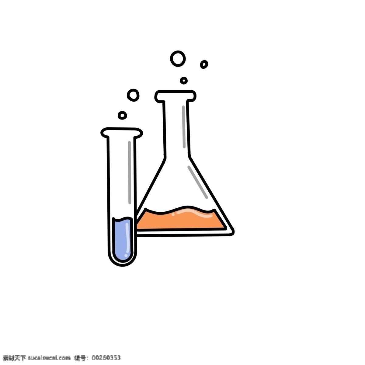 化学 仪器 化学反应 手绘 反应 卡通