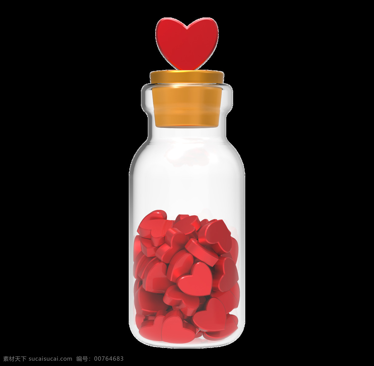 创意 爱情 红心 元素 png元素 透明素材 红色 瓶子 装饰 免抠元素