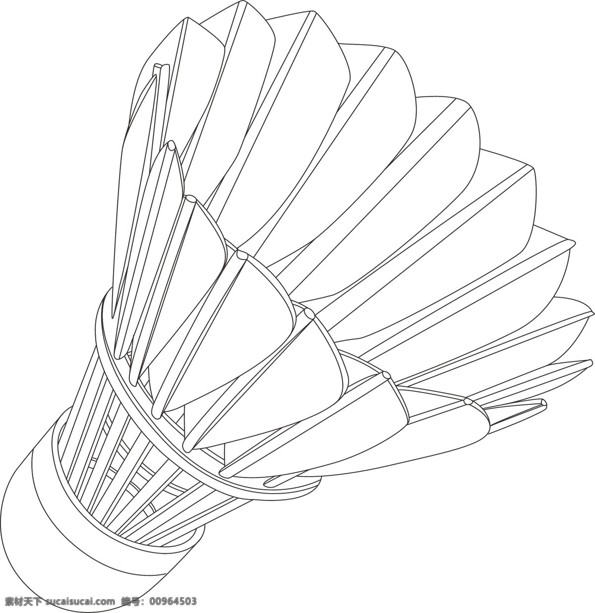 羽毛球 线稿 运动 球类 羽毛 休闲娱乐 生活百科 矢量