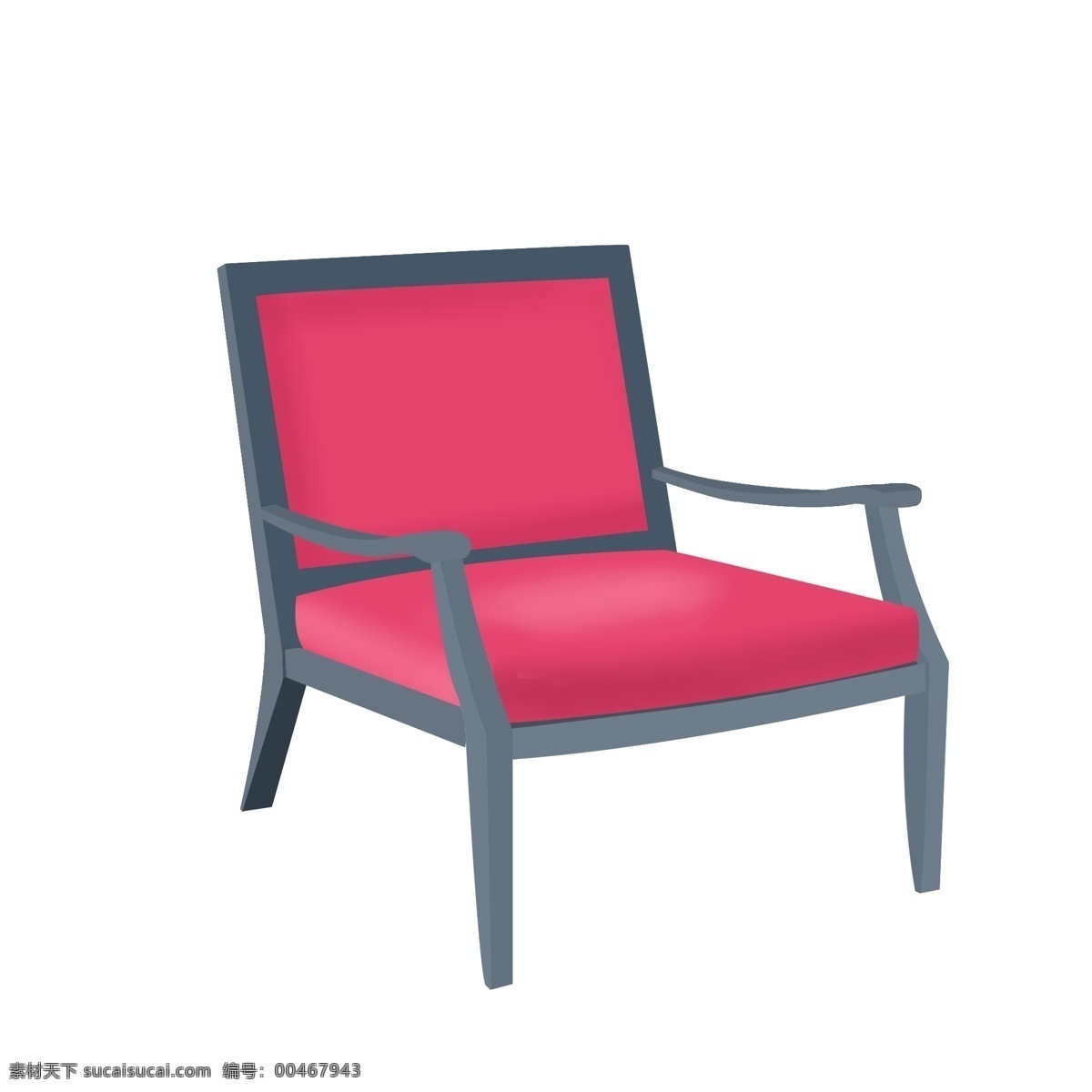 家具椅子粉色 家具 椅子 粉色 手绘 清新 免抠