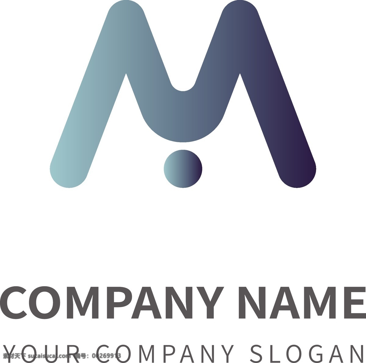 原创 创意 通用 logo 标志设计 矢量图 标志 标识 模板 简约 字母 m 商务 企业 蓝色