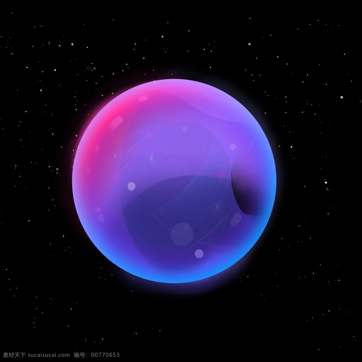 梦幻 发光 透明 圆形 科技 日月星辰 星星 日月 星辰 科幻 魔幻