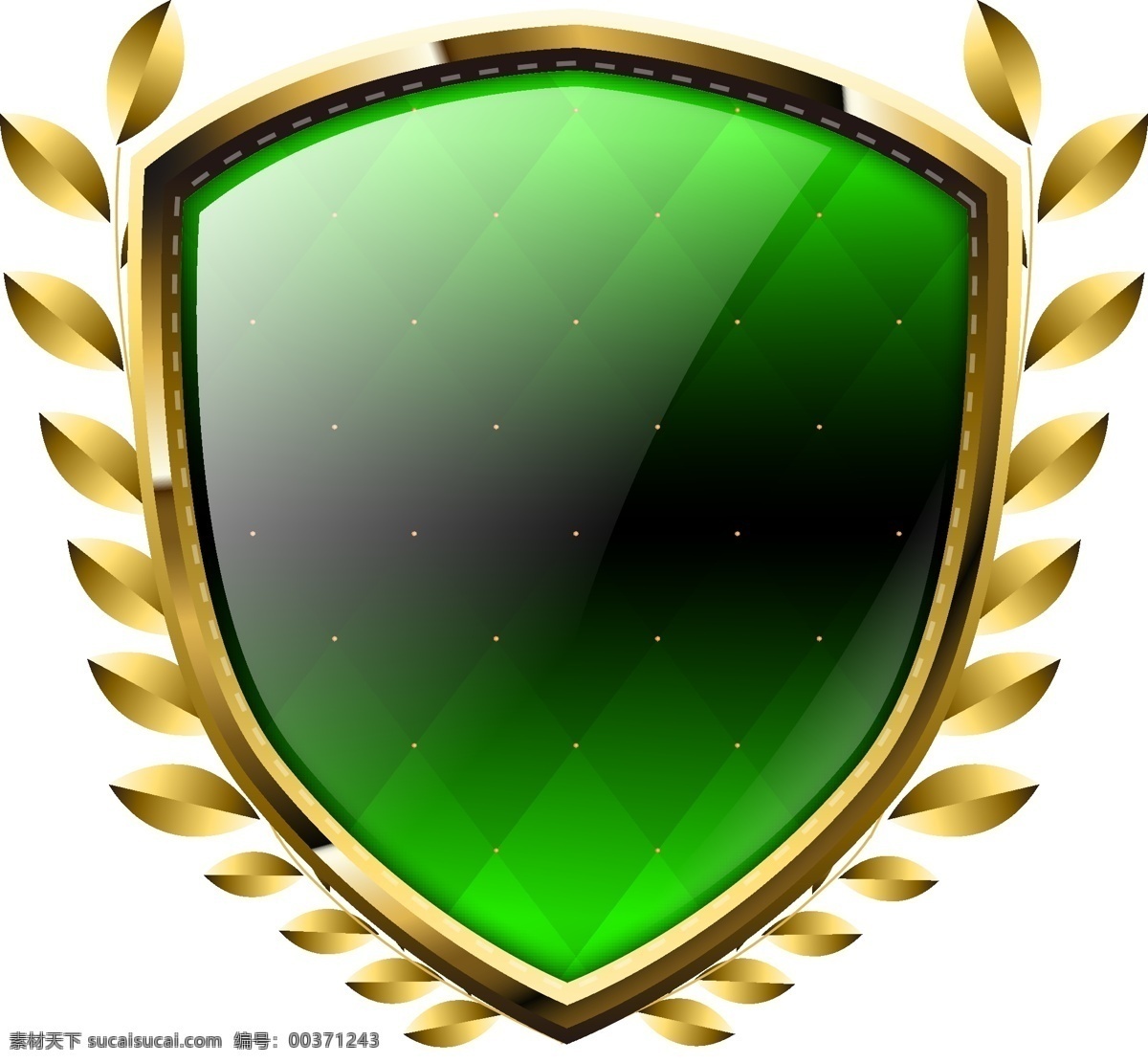 金色 麦穗 绿色 盾牌 边框 矢量图 免抠 矢量素材 透明元素 金色麦穗 绿色边框 ai元素 盾牌模板