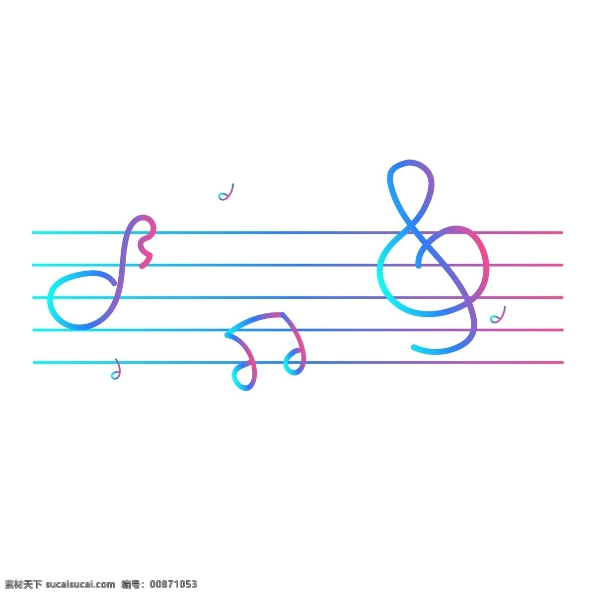 彩色 渐变 五线谱 音符 图案 音符矢量免抠 飘动五线谱 音乐符号 音符矢量 乐符