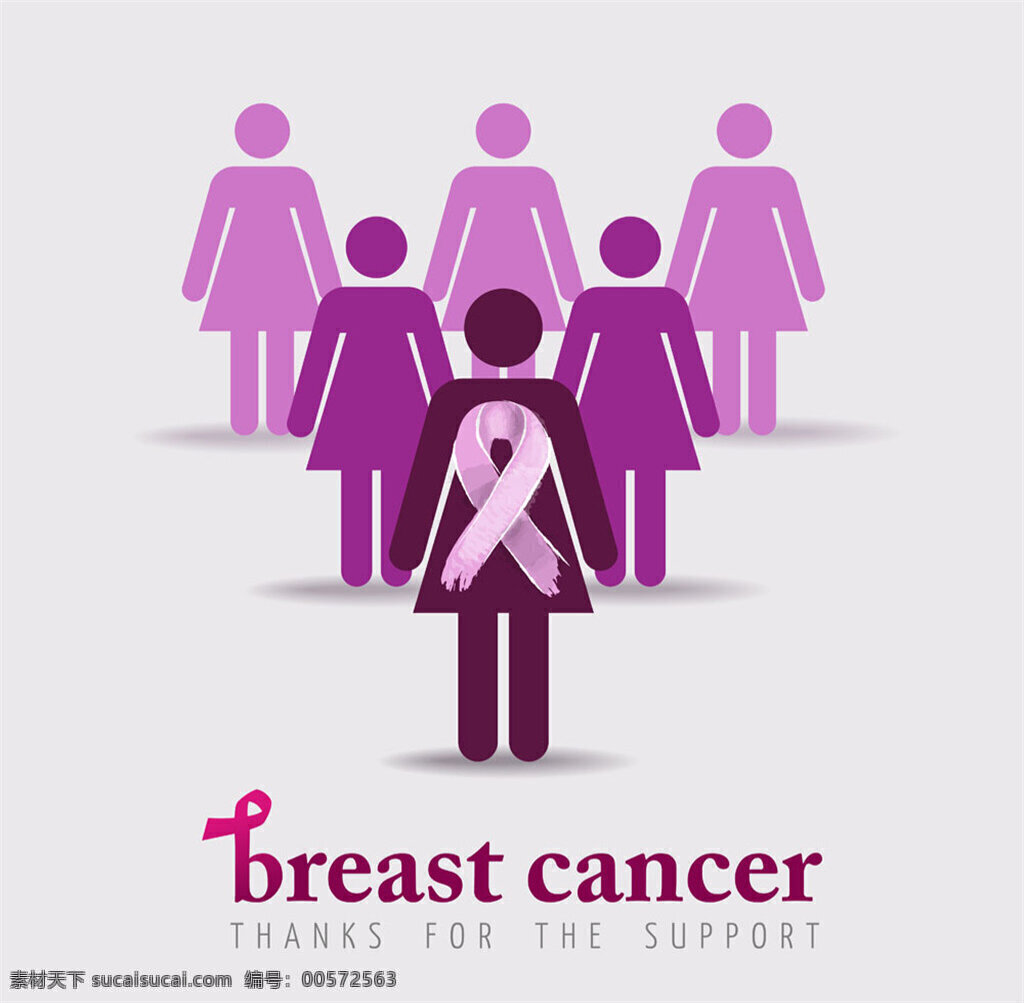 紫色 人物 乳腺癌 飘带 公益 丝带 乳腺癌飘带 紫色飘带 卡通人物 公益人物图片