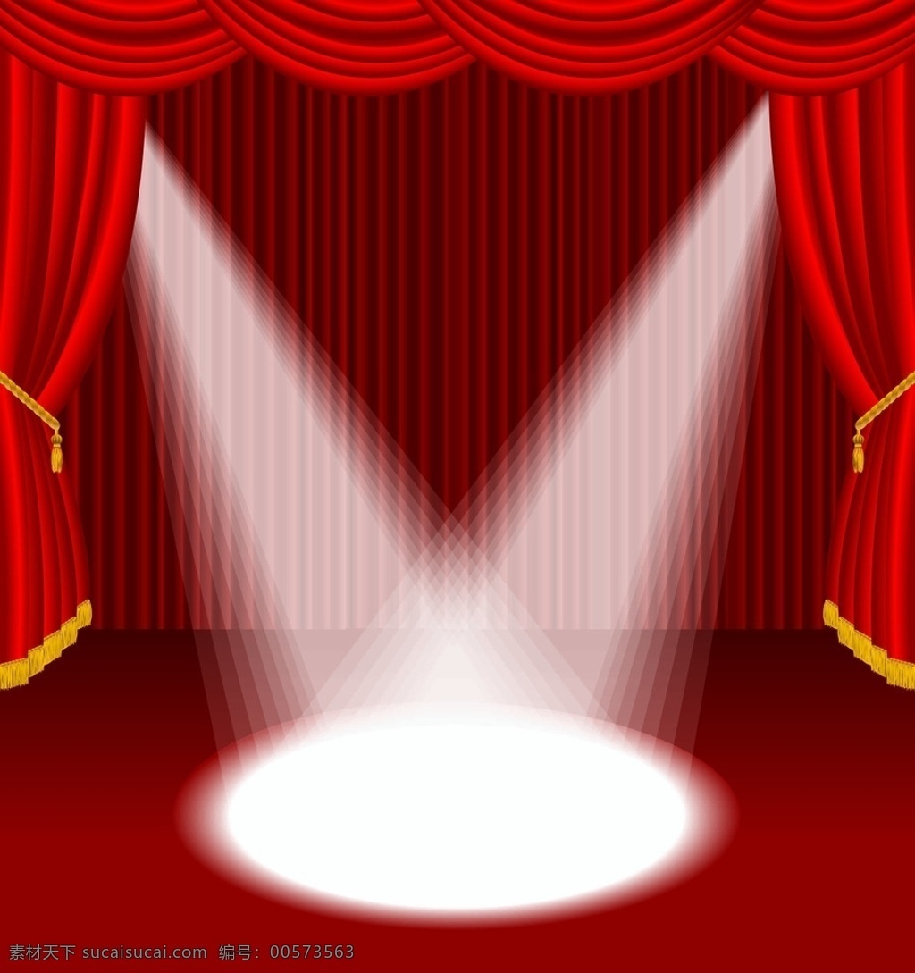 舞台布帘灯光 舞台 灯光 布帘 聚光灯 矢量图 红色帘子 红色舞台 红色