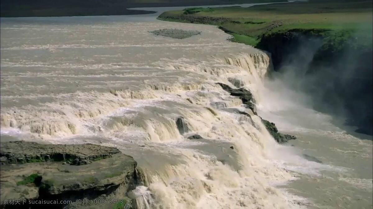 航拍 壮观 瀑布 视频 流水 水流 实拍 瀑布视频