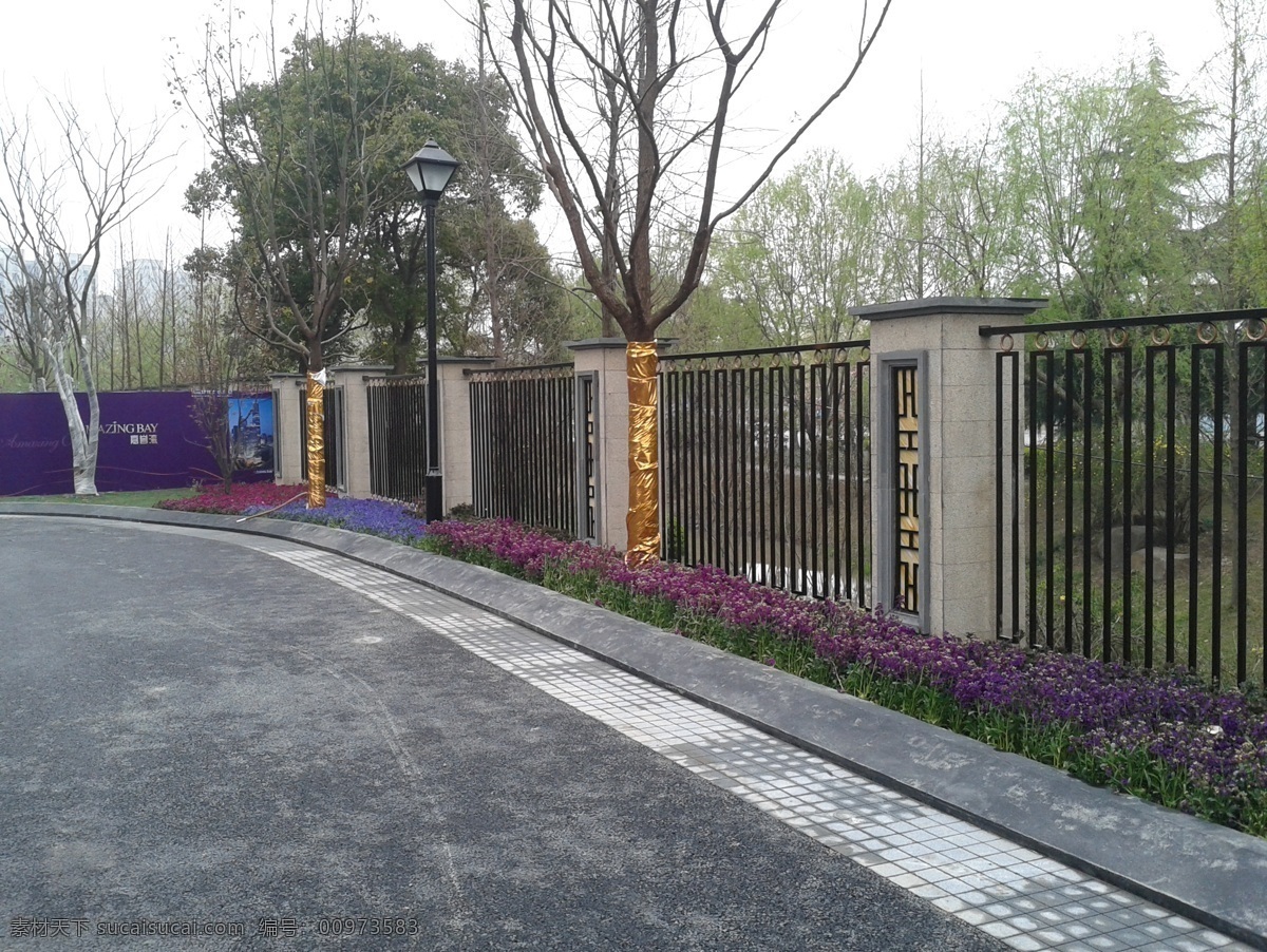 铁艺栏杆 铁艺 栏杆 小区 围栏 小区设计 建筑园林 园林建筑