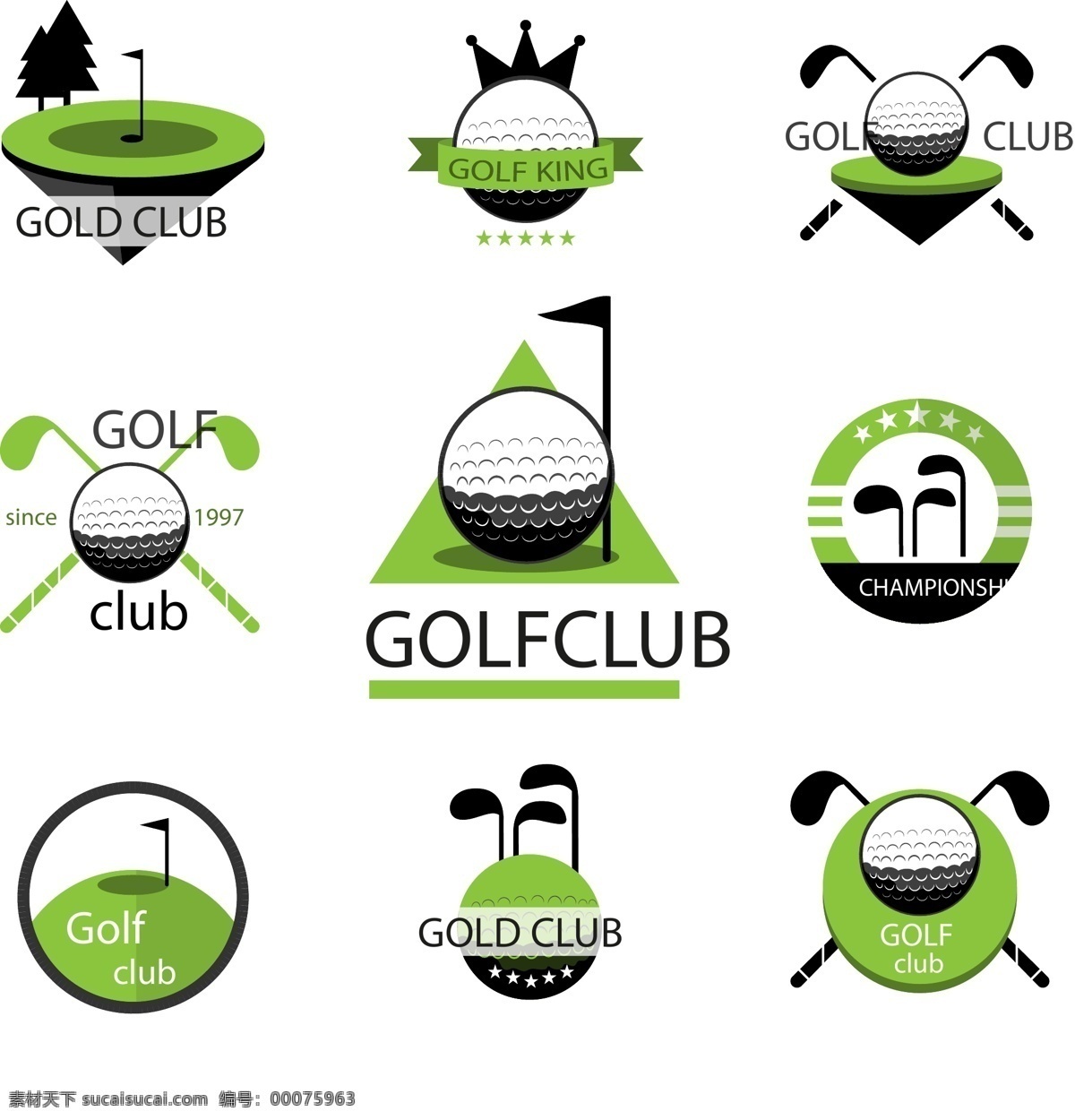 高尔夫 俱乐部 徽章 logo logo设计 高尔夫标志 高尔夫球 高尔夫球手 球类 时尚运动球 运动标签 矢量图