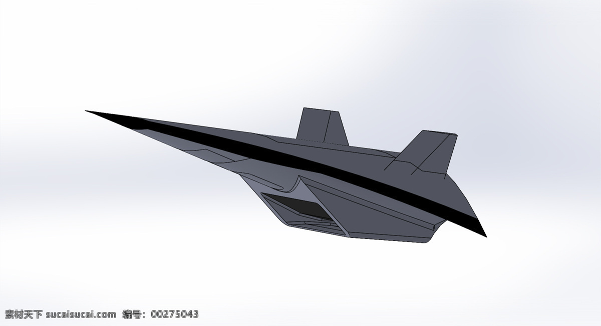 波 构型 塞式 超 燃 冲压 发动机 乘波 3d模型素材 建筑模型