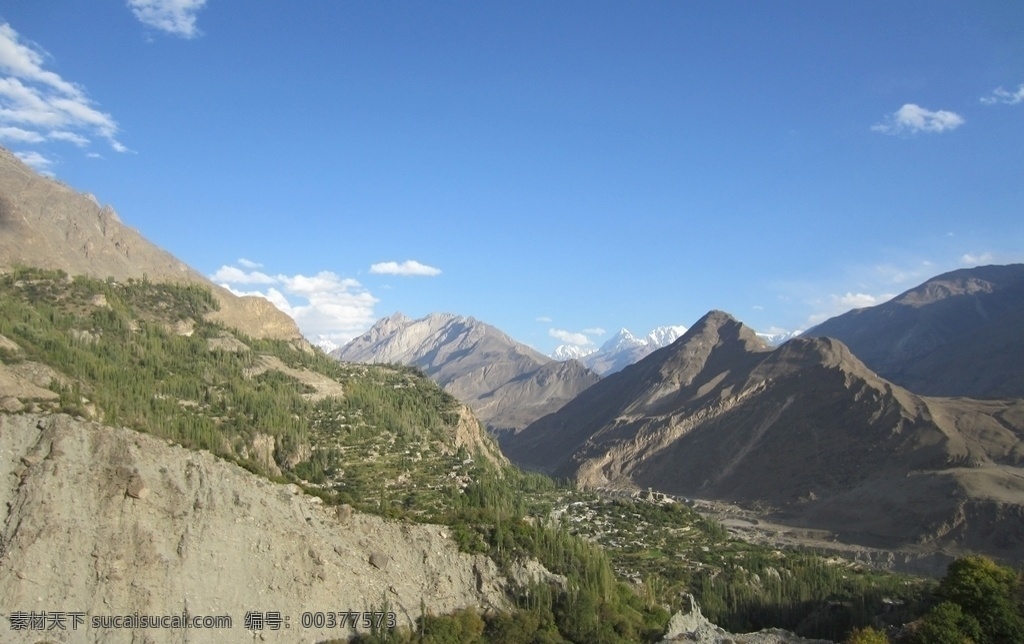 巴基斯坦风景 山 山川 远山 丛林 蓝天 白云 旅游摄影 国外旅游