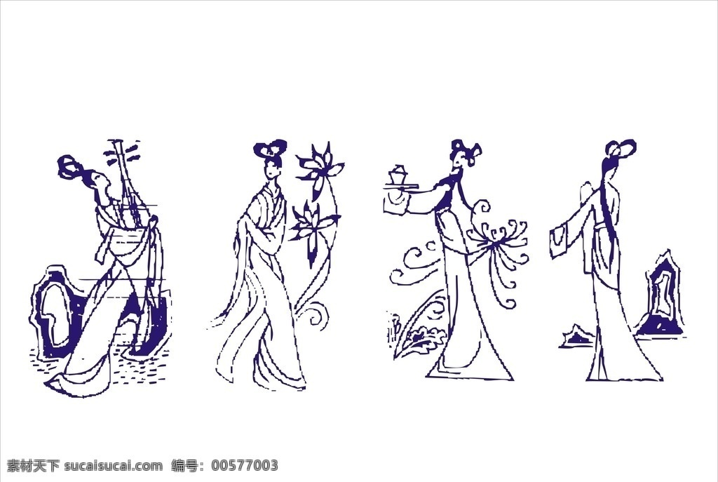 矢量 古典 女性人物 线条 矢量古典女性 人物线条 女性线条 古典女性 古代女性 仕女图 歌舞者 舞蹈 古装女人 古装女性 宫女 矢量人物 矢量女人 矢量女性 共享素材 人物图库 女性妇女