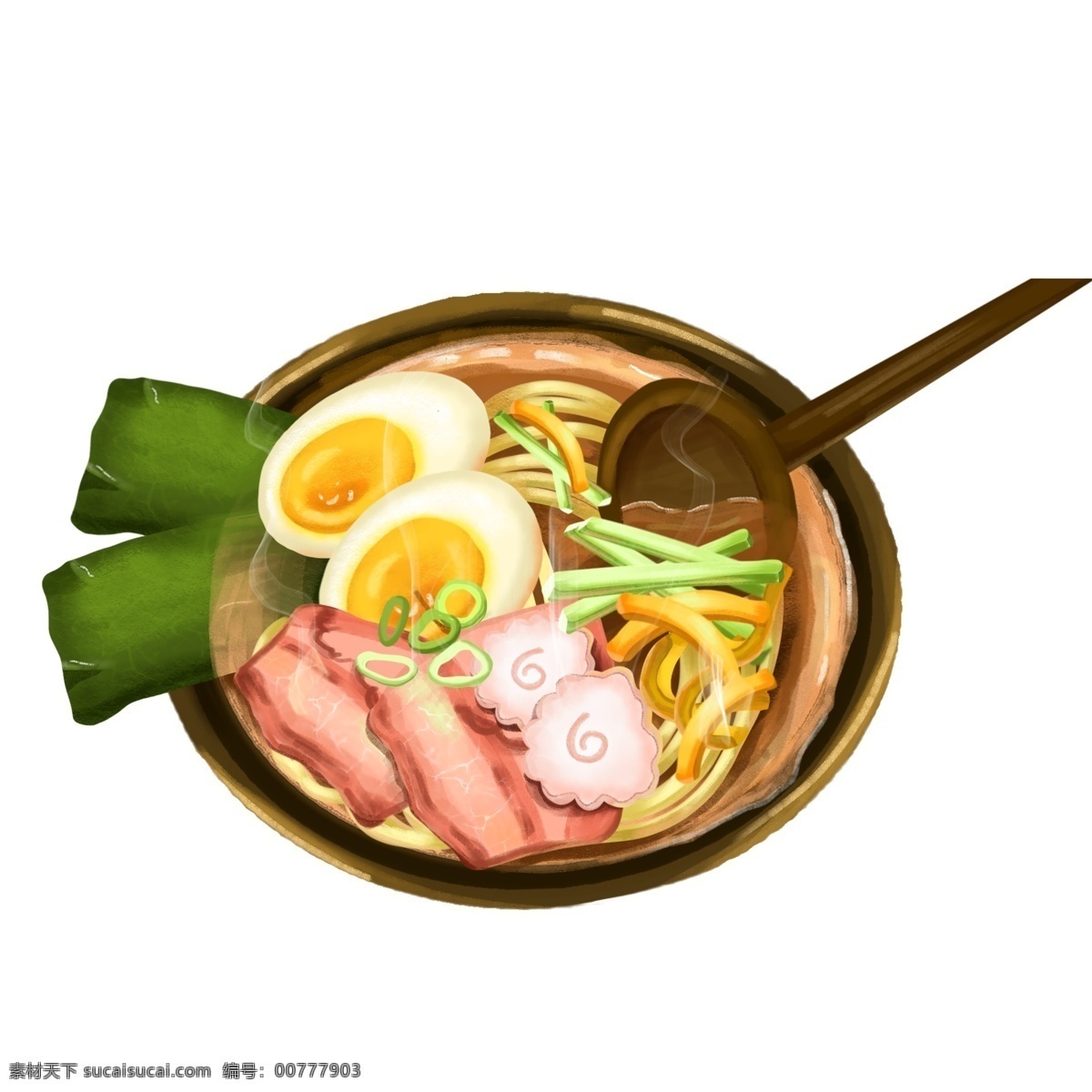 手绘 美味 拉面 美食 商用 元素 插画 psd设计 卡通