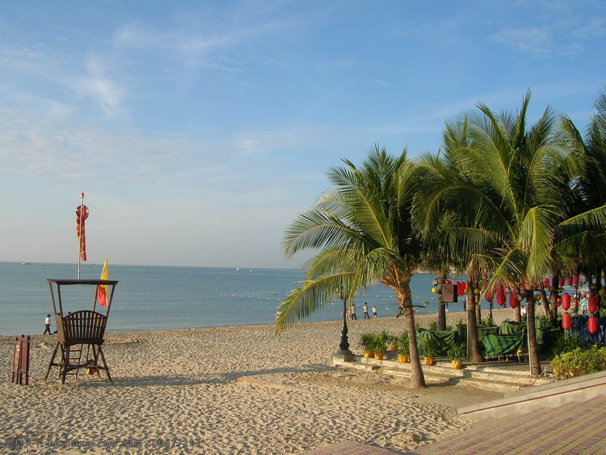 海南 大东海 景区 大海 蓝天 沙滩 阳光 椰子树 南大东海景区 自然风景 自然景观 风景 生活 旅游餐饮
