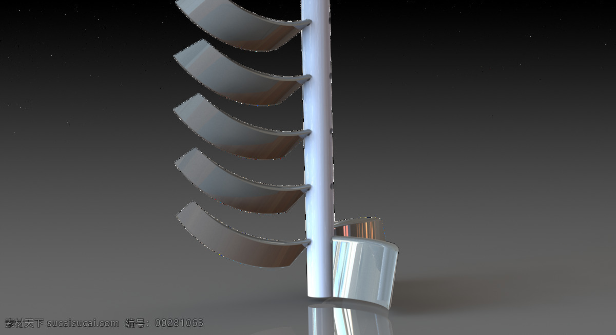 原型 水轮机 转子 代 汽轮机 功率 潮汐 gorlov 萨沃纽斯 3d模型素材 电器模型