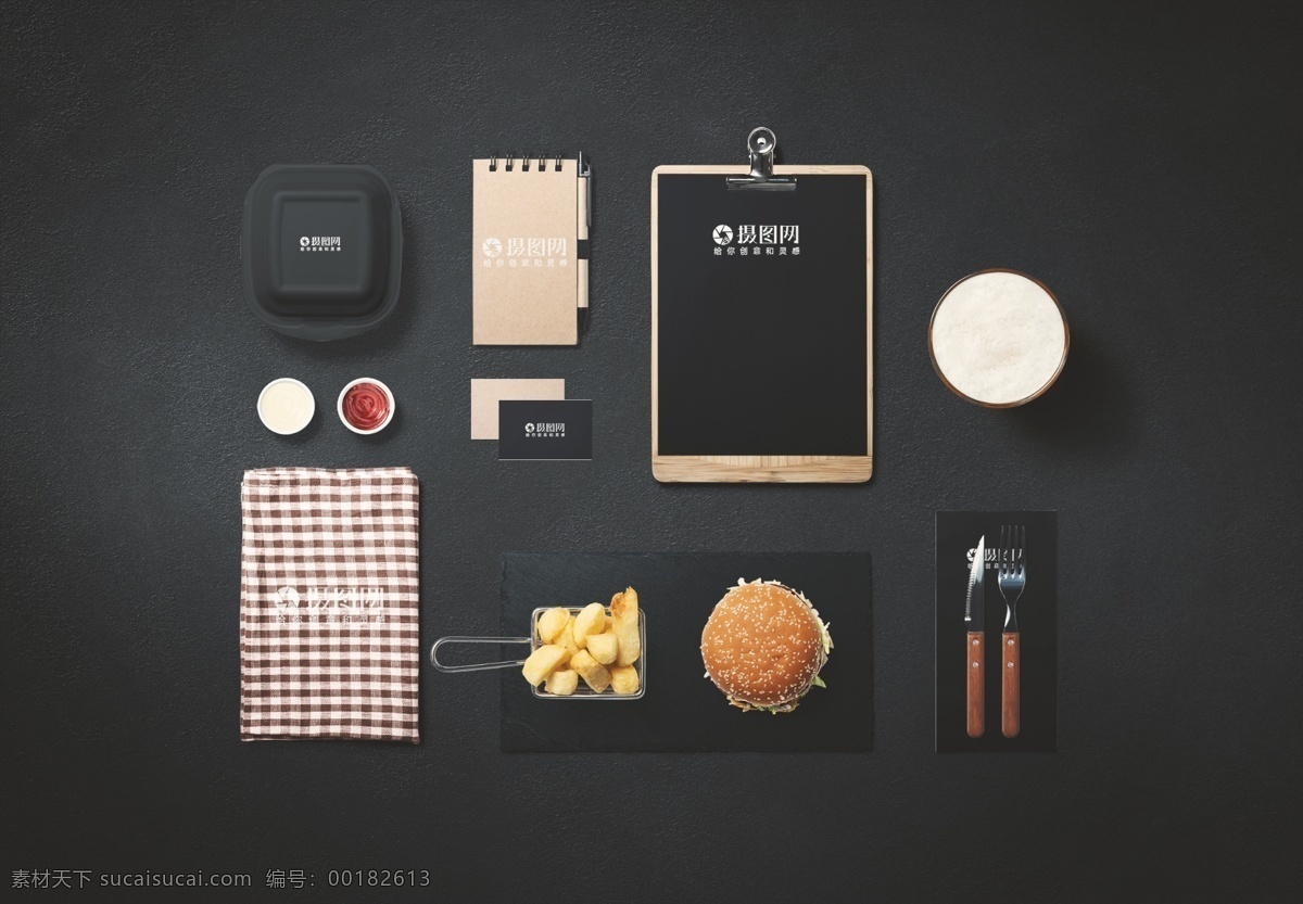 精品 汉堡 vi 展示 样机 vi设计 vi样机 展示样机 餐饮vi样机 vi提案 vi贴图模板 样机素材 贴图样机 品牌样机