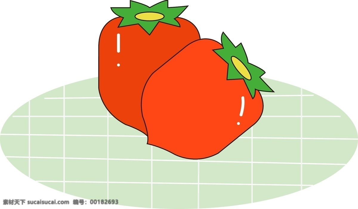卡通 矢量 柿子 商用 简约 水果