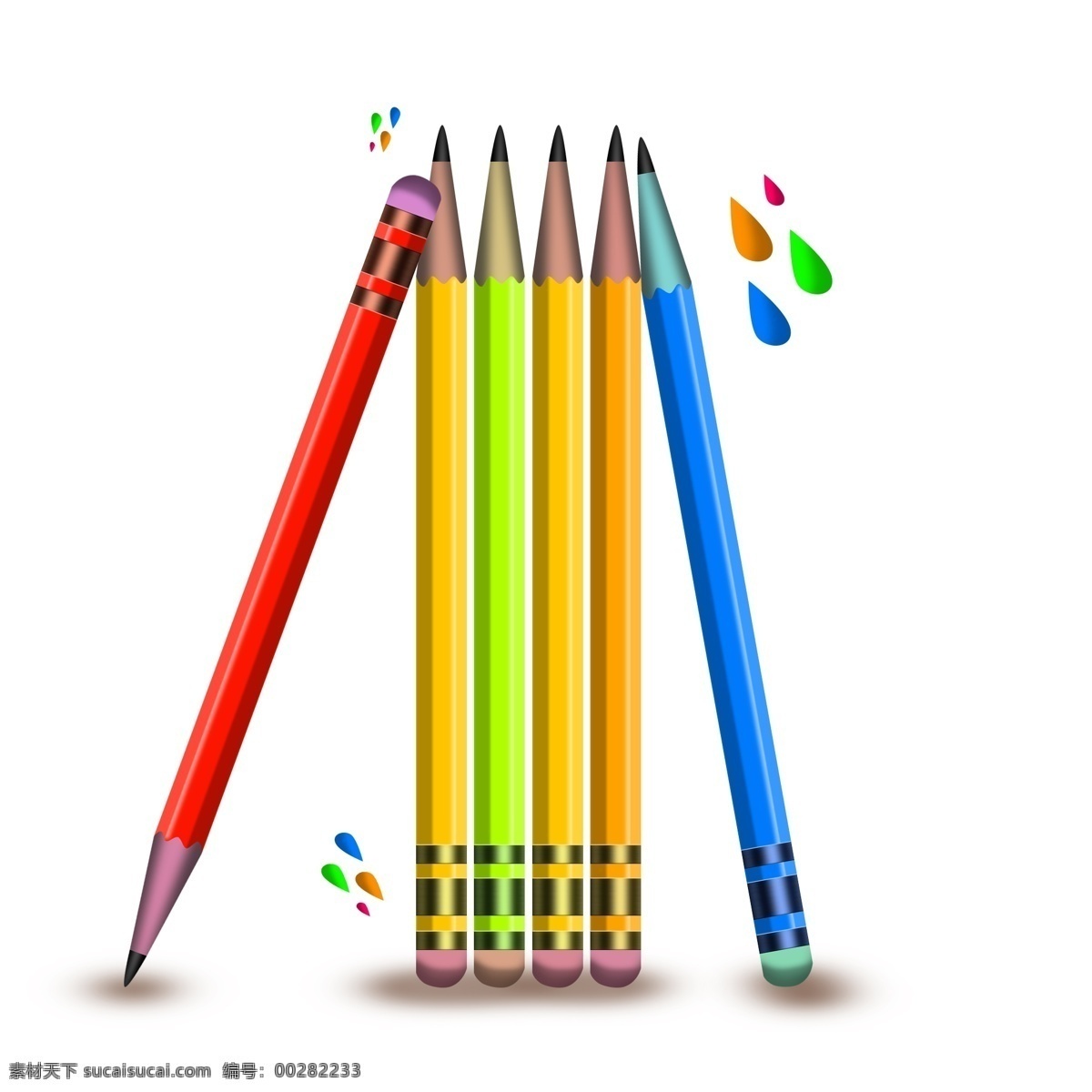 学习 元素 彩色 铅笔 学习元素 学习工具 笔