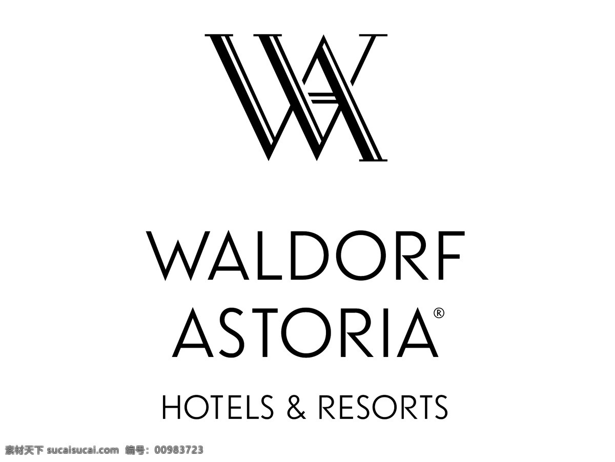 hotel 标识标志图标 企业 logo 标志 矢量 华尔道夫 酒店 模板下载 waldorf astoria resort psd源文件 文件 源文件