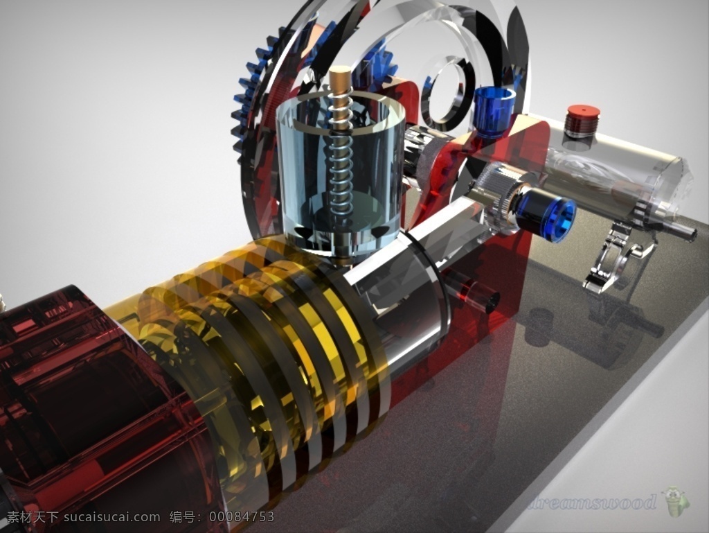 冲程 发动机 插头 火花 模型 活塞 周期 3d模型素材 其他3d模型