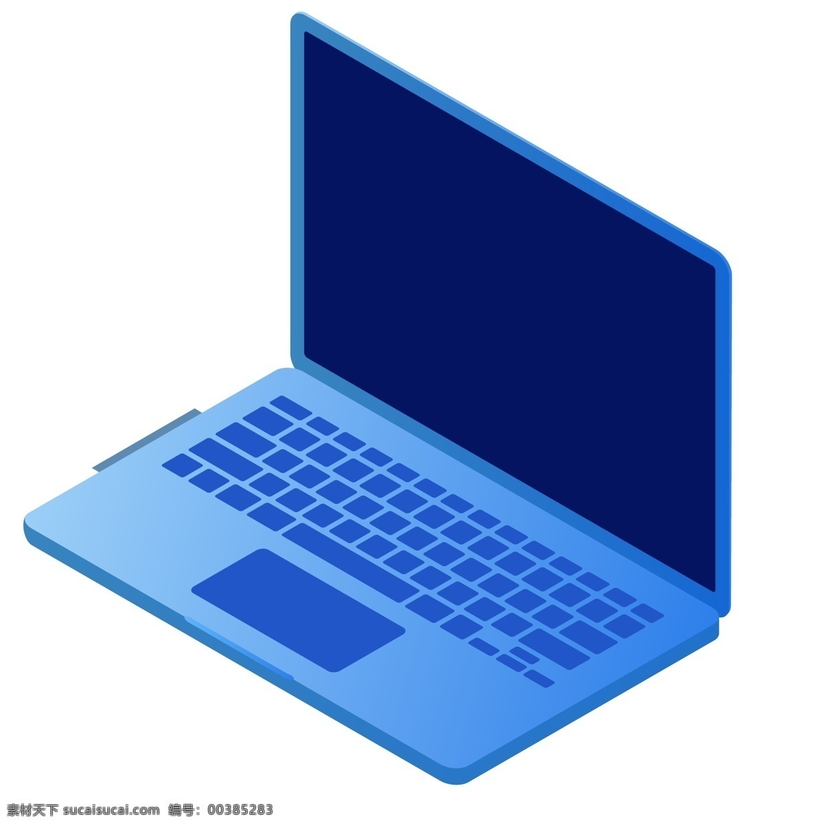 一个 蓝色 笔记本 电脑 科技 商务办公 卡通办公 科技办公 电子商务 商务科技 现代商务 商务工作 卡通工作