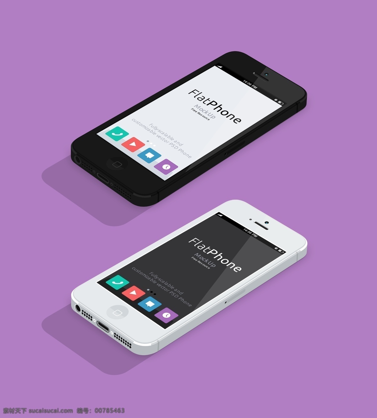 iphone5 扁平 模版 苹果 紫色背景 设备 图标设计 移动界面设计