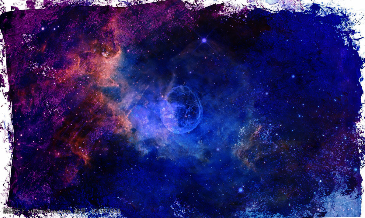 炫彩 星空 繁星 星星 天空 夜空 星云 背景 墨迹 笔触 绘画 水墨 墨迹星空 炫彩星云背景 炫彩宇宙背景 水墨夜空背景 蓝色
