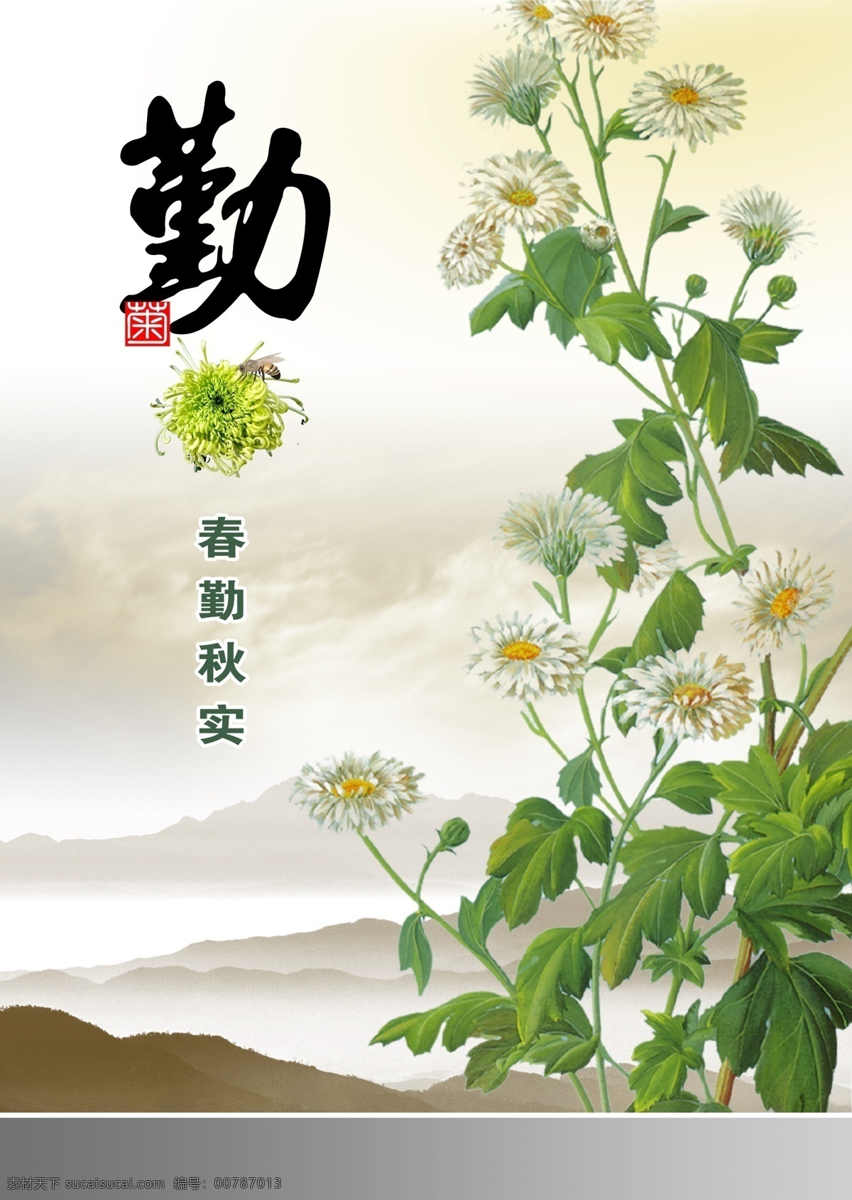 菊花 菊 春勤秋实 勤 山 企业文化 分层