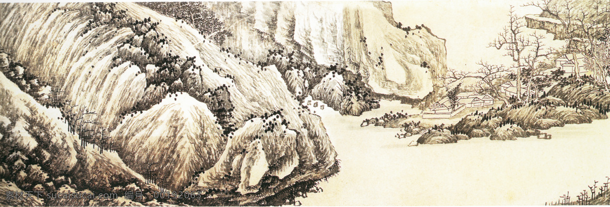 江山千里图d 山水画 中国 古画 中国古画 设计素材 山水名画 古典藏画 书画美术 白色