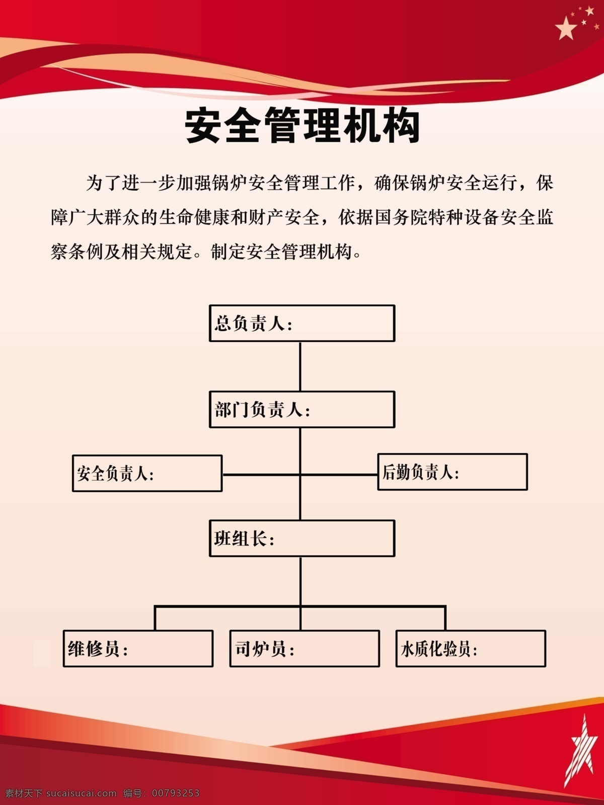 安全管理结构 锅炉房 管理规定 消防 红色 分层 公司 工地 展板模板