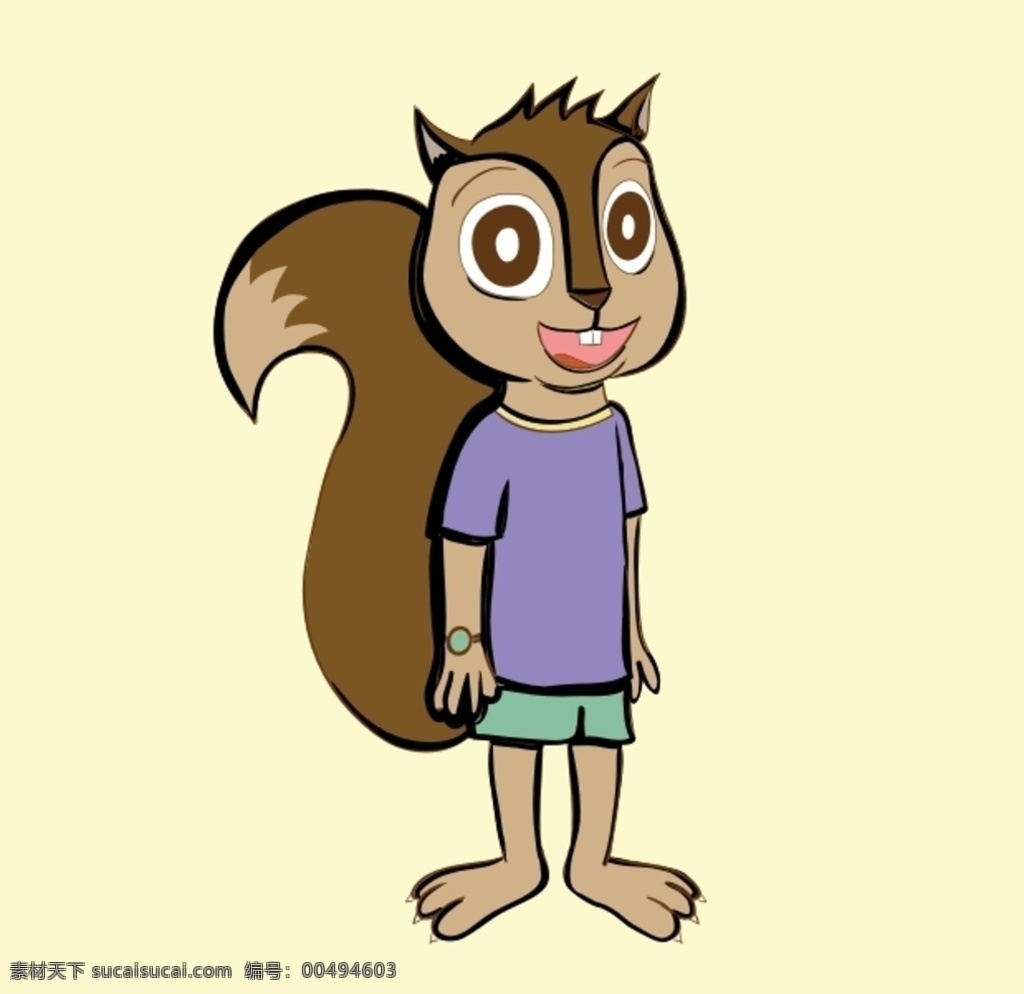 松鼠 可爱 矢量图 微笑 时髦的 牙齿 动物 棕色 矢量卡通 动漫动画