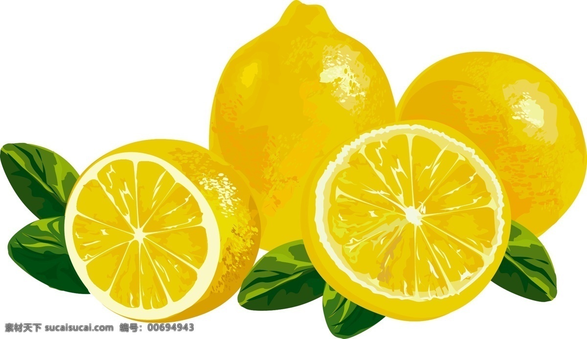 矢量柠檬元素 矢量 黄色 柠檬 水果 元素
