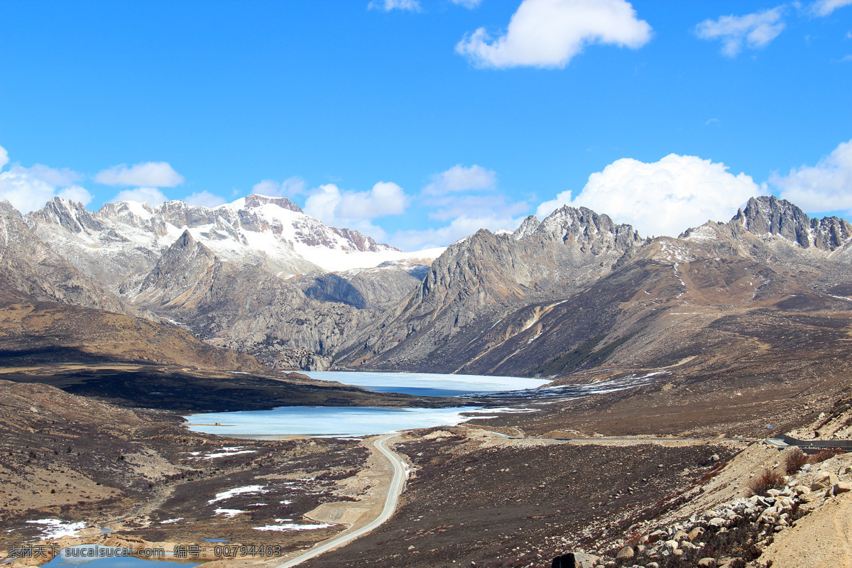 姊妹湖 湖 风光 风景 雪山 蓝天 旅游摄影 国内旅游