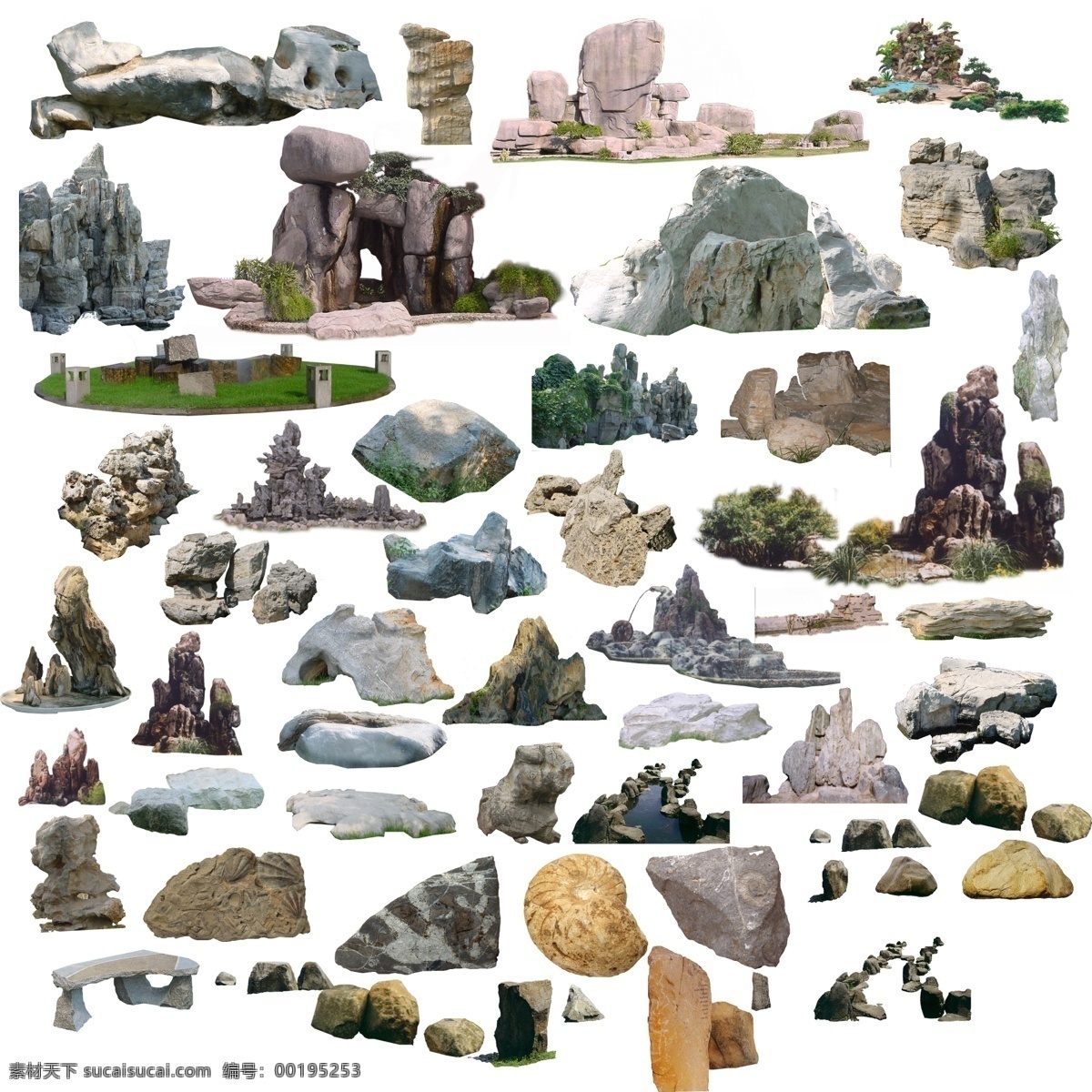 景观 效果图 后期 石头 景观设计 分层