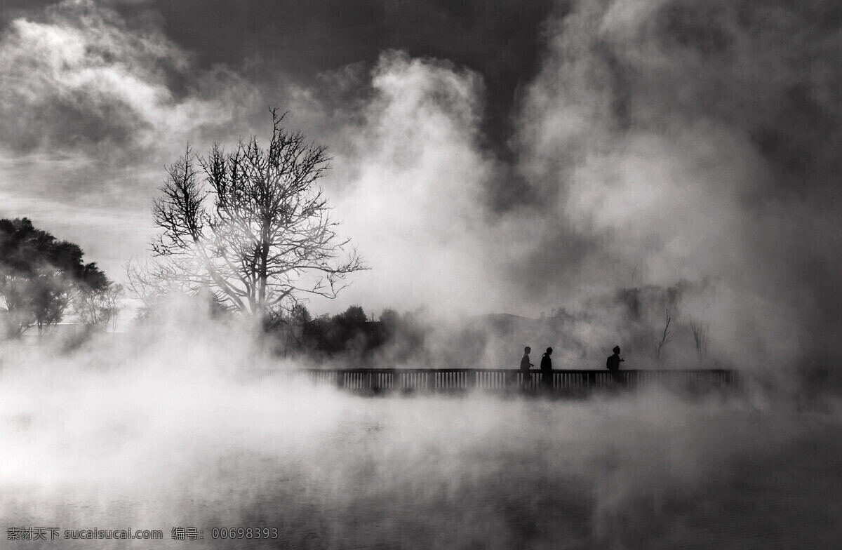 雾霾 晨运 黑白 人群 运动 旅游摄影 自然风景