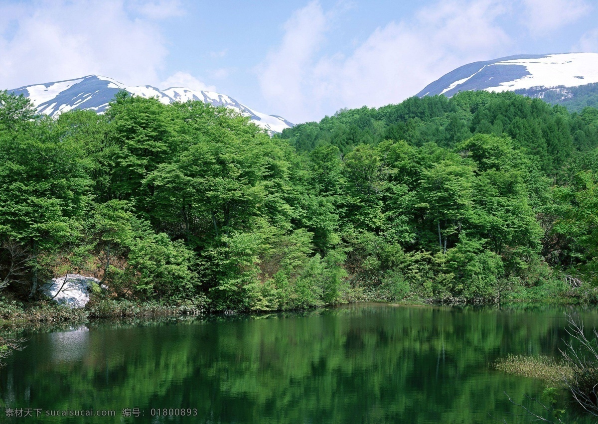 高清 唯美 山川 流水 绿树 超大 瀑布 山峰 山水风景 摄影图 雪山 自然景观 家居装饰素材 山水风景画