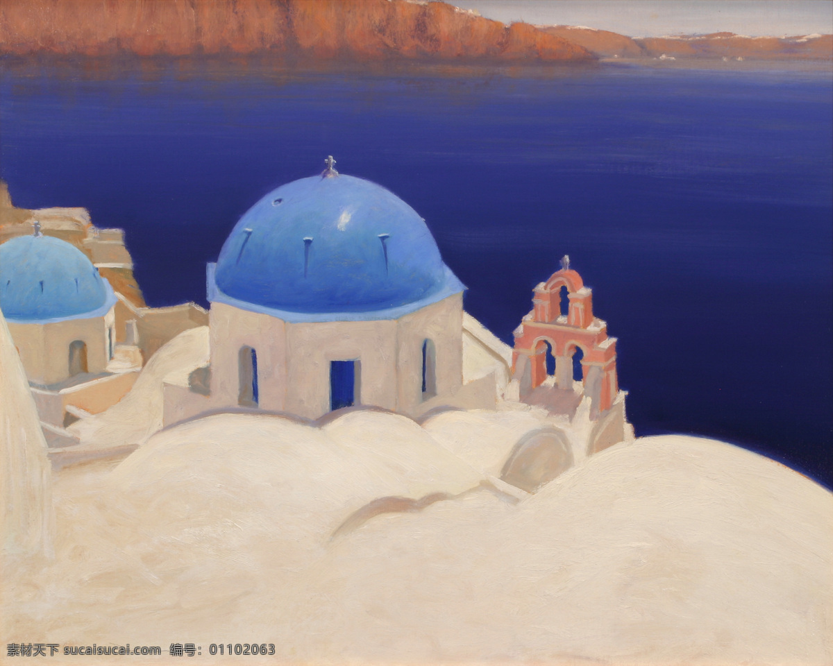海边 城堡 高清风景油画 海边城堡 油画素材下载 油画 海边城堡油画 装饰素材