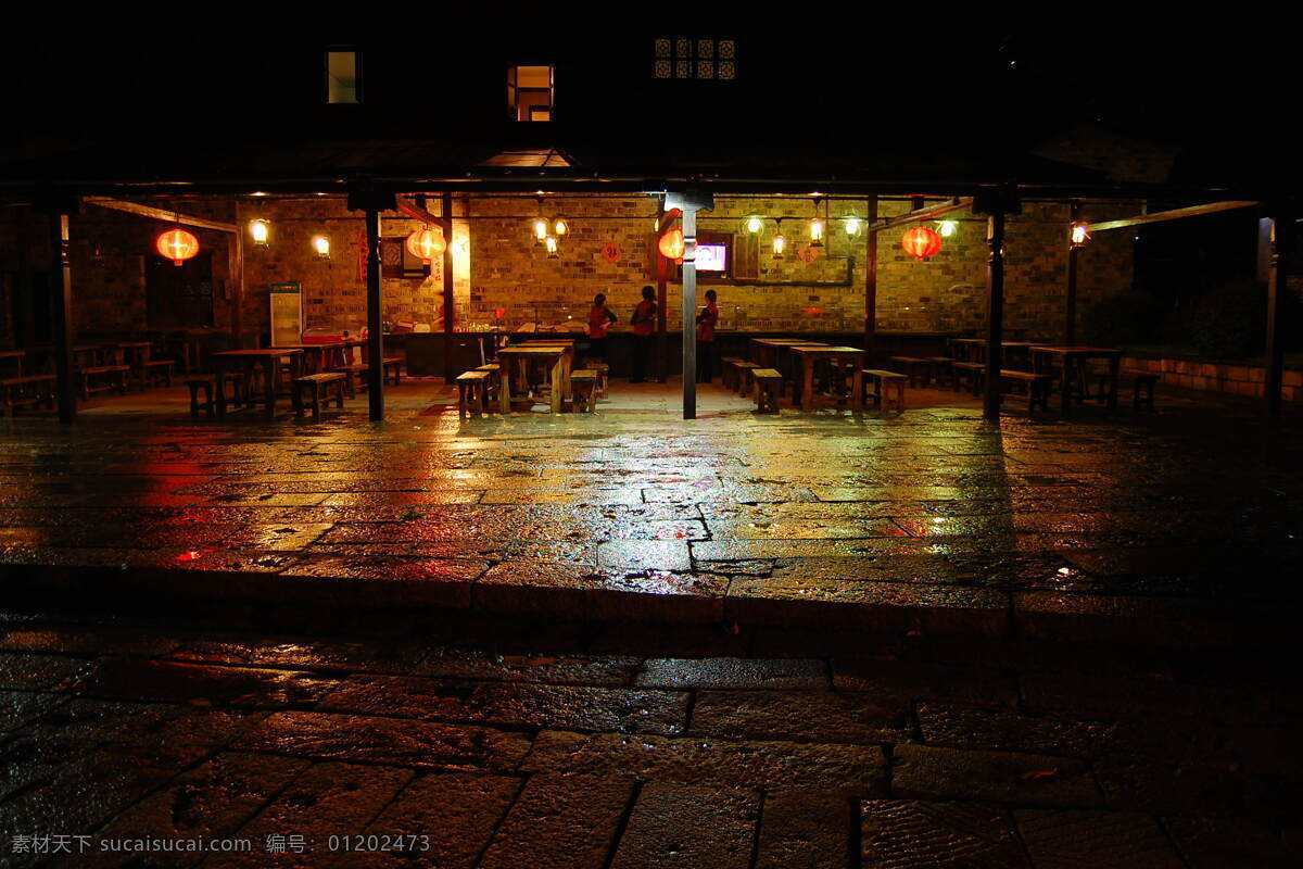 灯光设计 灯笼 凳子 饭店 古镇 江南水乡 旅游 霓虹灯 夜景 古镇夜景 夜市 装饰素材 灯饰素材