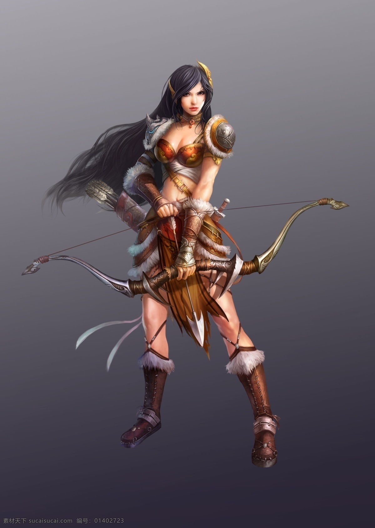 游戏 游戏原画 游戏人物 原画 武侠 玄幻 美女 弓手 动漫动画 动漫人物
