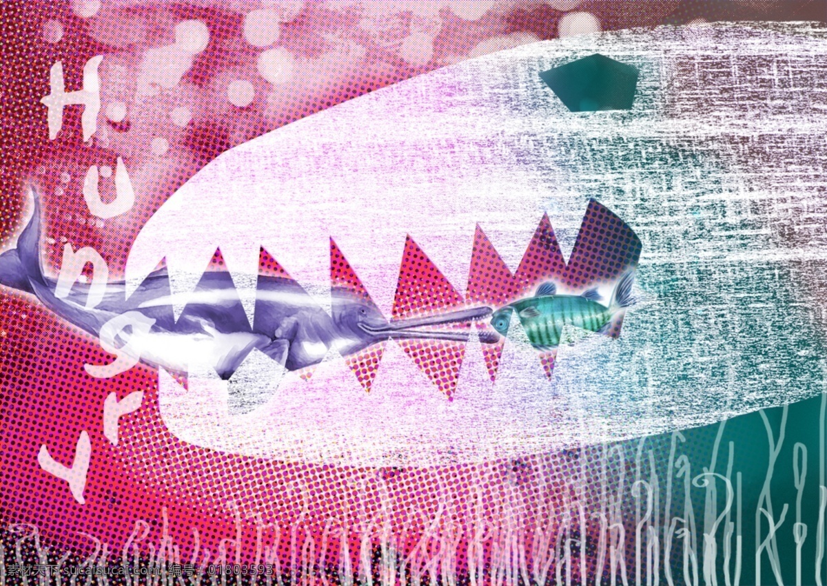 美国 视觉 设计师 作品 源文件 饥饿 感觉 分层 广告创意 海豚 海洋生物 海鱼 幻想 回忆 科幻背景 抽象鲨鱼 捕食 红色斑点 抽象水草 记忆印象 psd源文件
