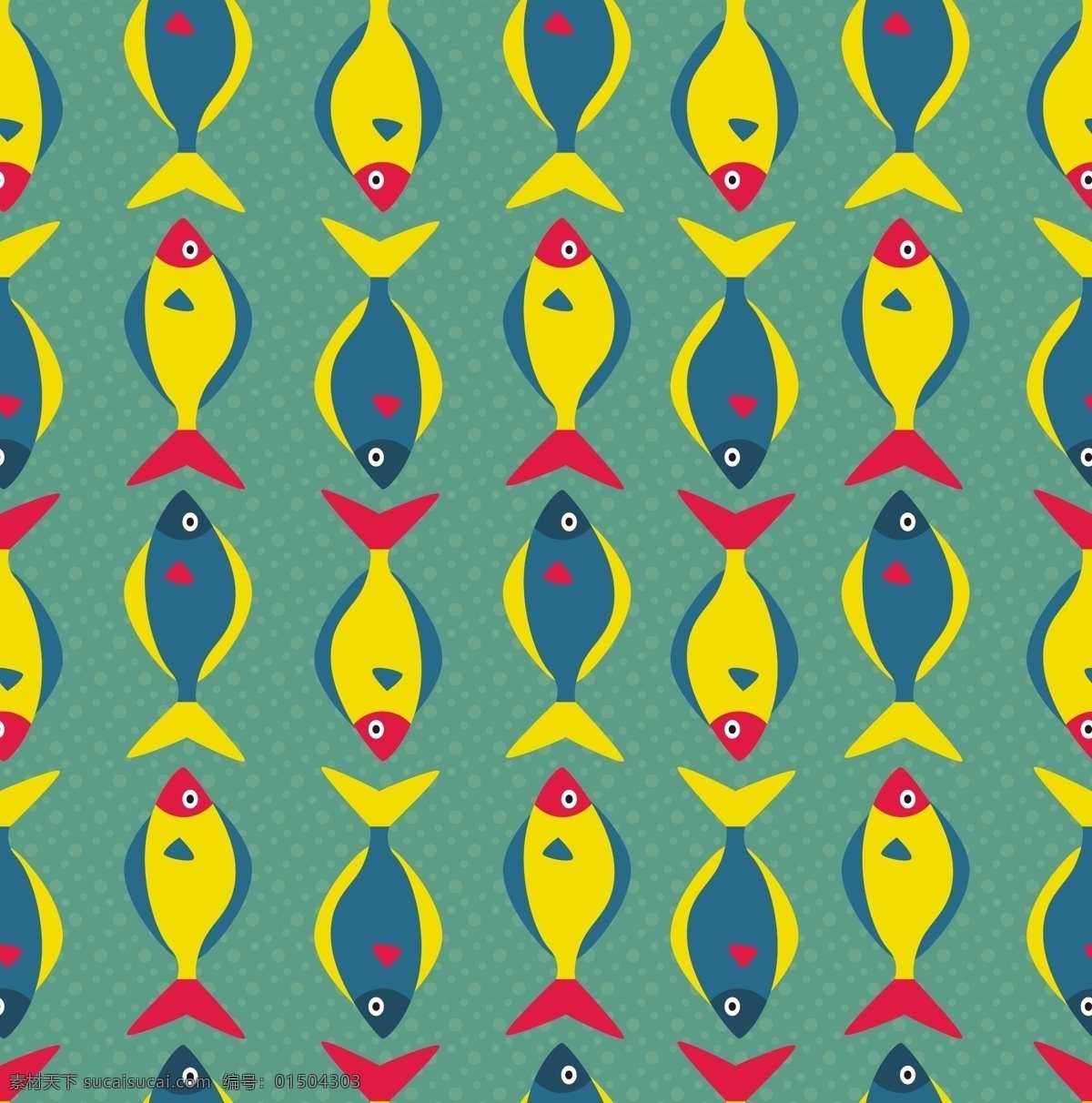 鱼 图案 平面 彩色 风格 自由 向量 鱼花纹 纹理 平面彩色风格 矢量图