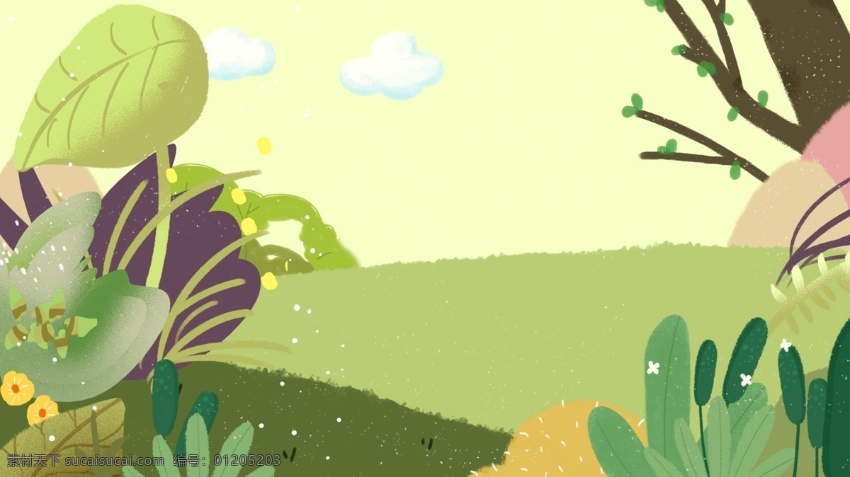 简约 秋分 节气 绿植 草地 背景 叶子 海报背景 卡通背景 清新 云朵 banner 背景展板 背景psd 创意 背景设计 手绘背景 彩绘素材