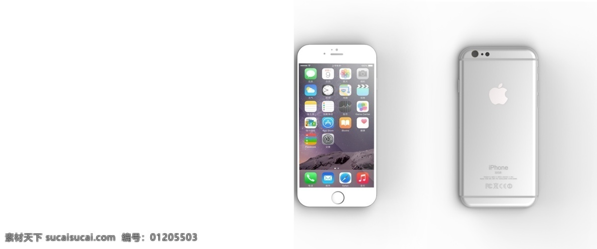 iphone6 横 版 海报 苹果手机 数码产品 分层 现代科技 白色