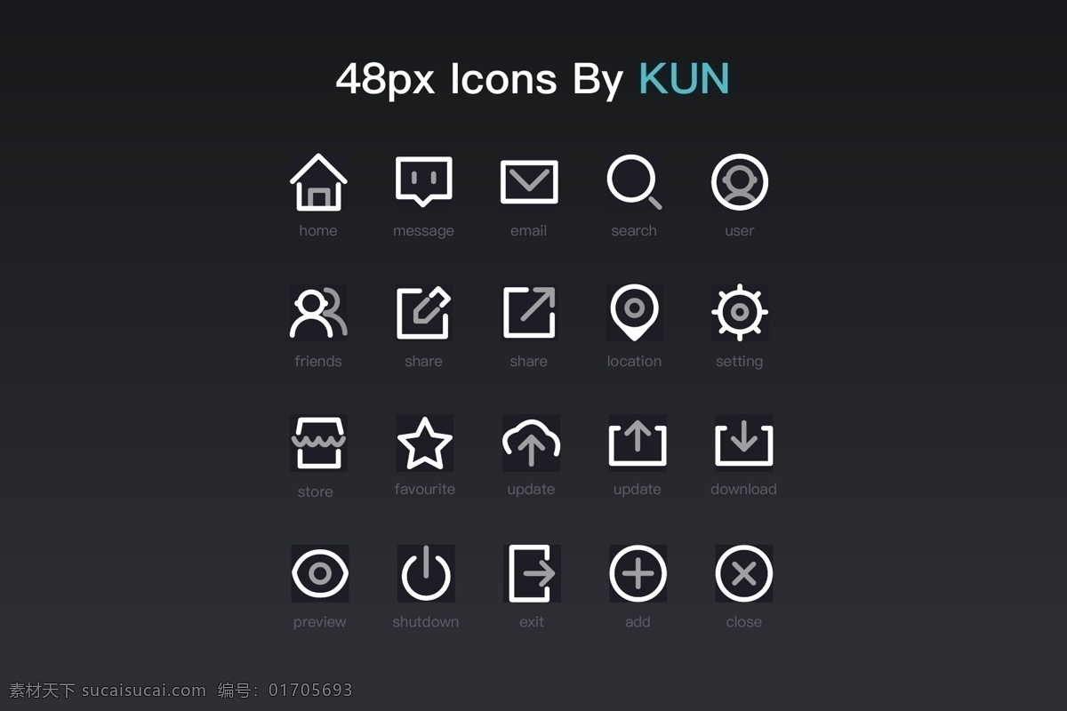 简洁 线性 图标 icon 功能性 48px 简洁线性图标 ios android 系统 ui图标