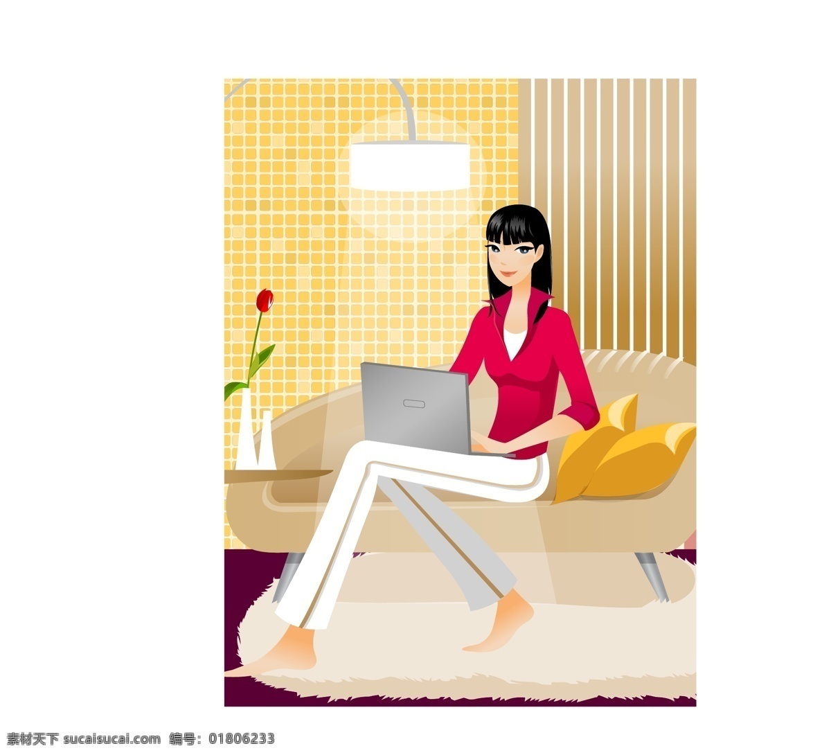 时尚 女性 时尚家居 时尚女性 休闲女性 矢量图 矢量人物